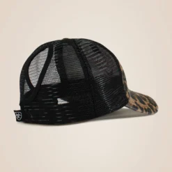 Embossed Logo Cheetah Print Cap