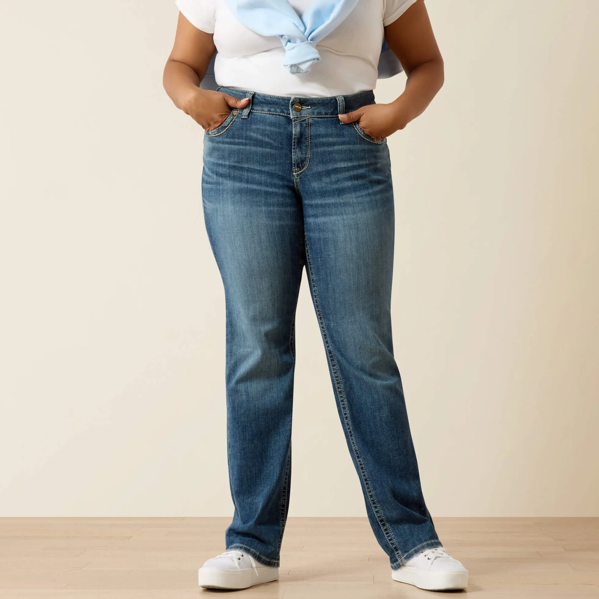 Mid Rise Estelle Straight Leg Jeans