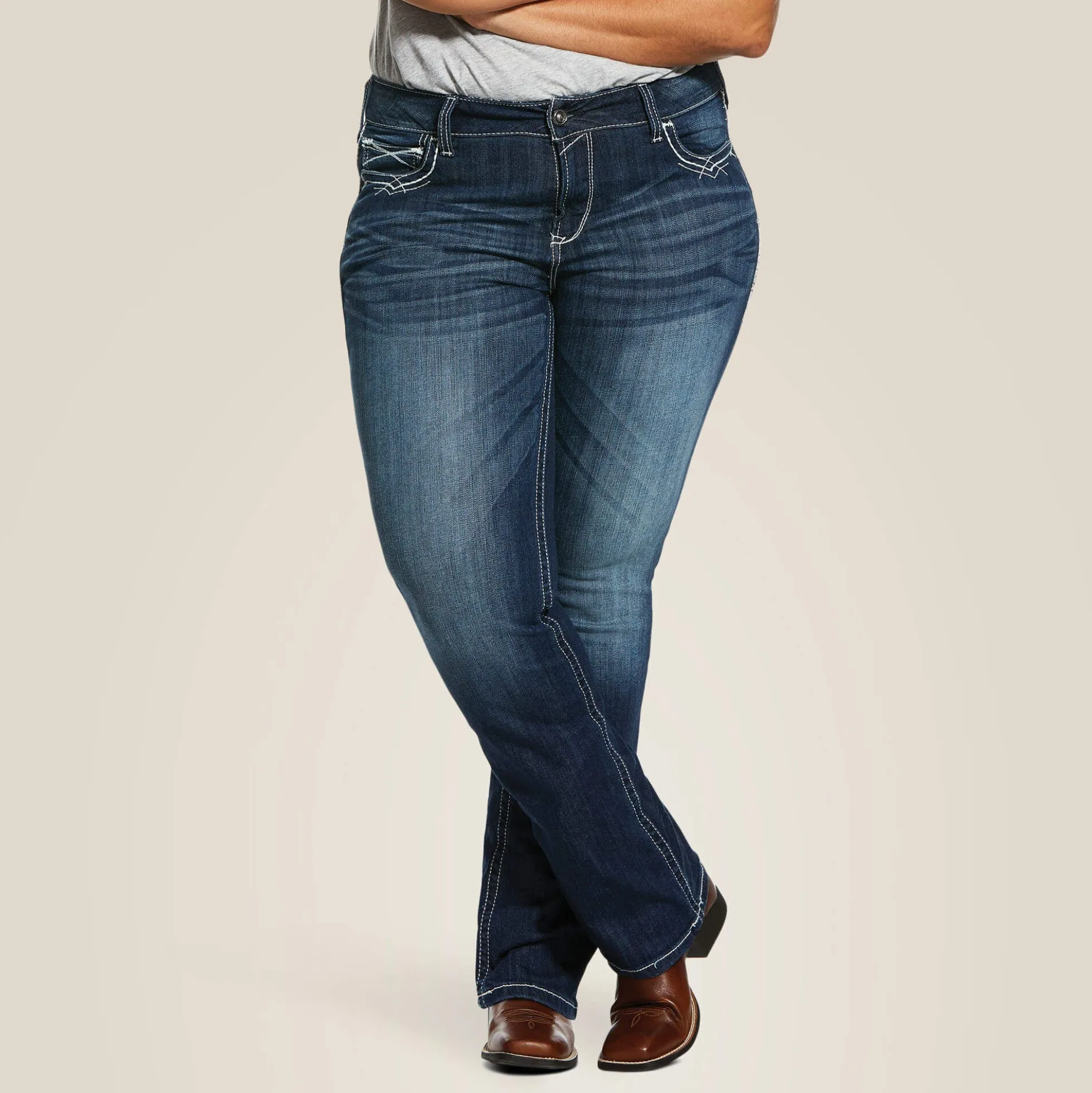 R.E.A.L. Mid Rise Stretch Entwined Boot Cut Jean