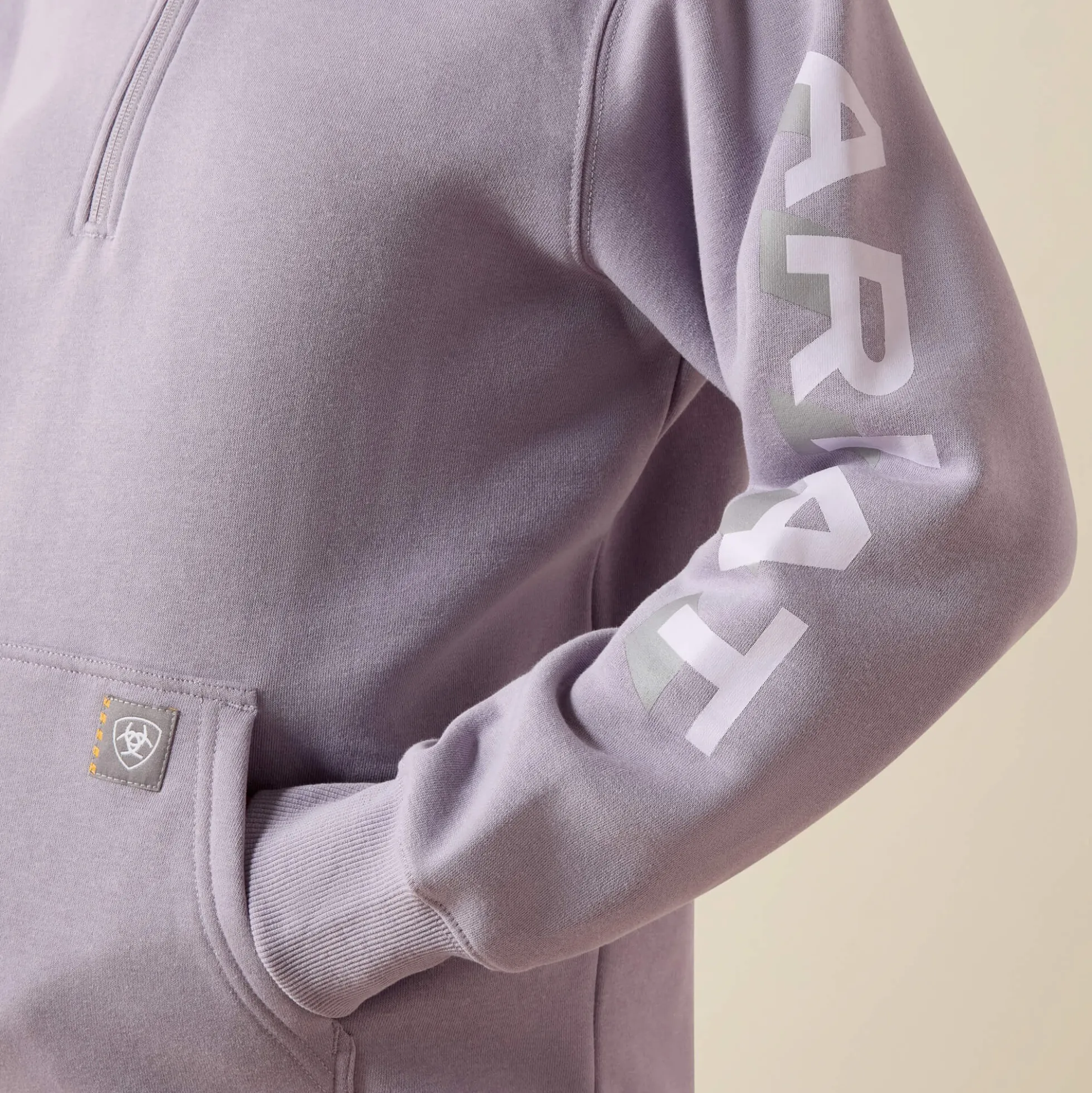 Rebar Lightweight Logo 1/2 Zip Hoodie