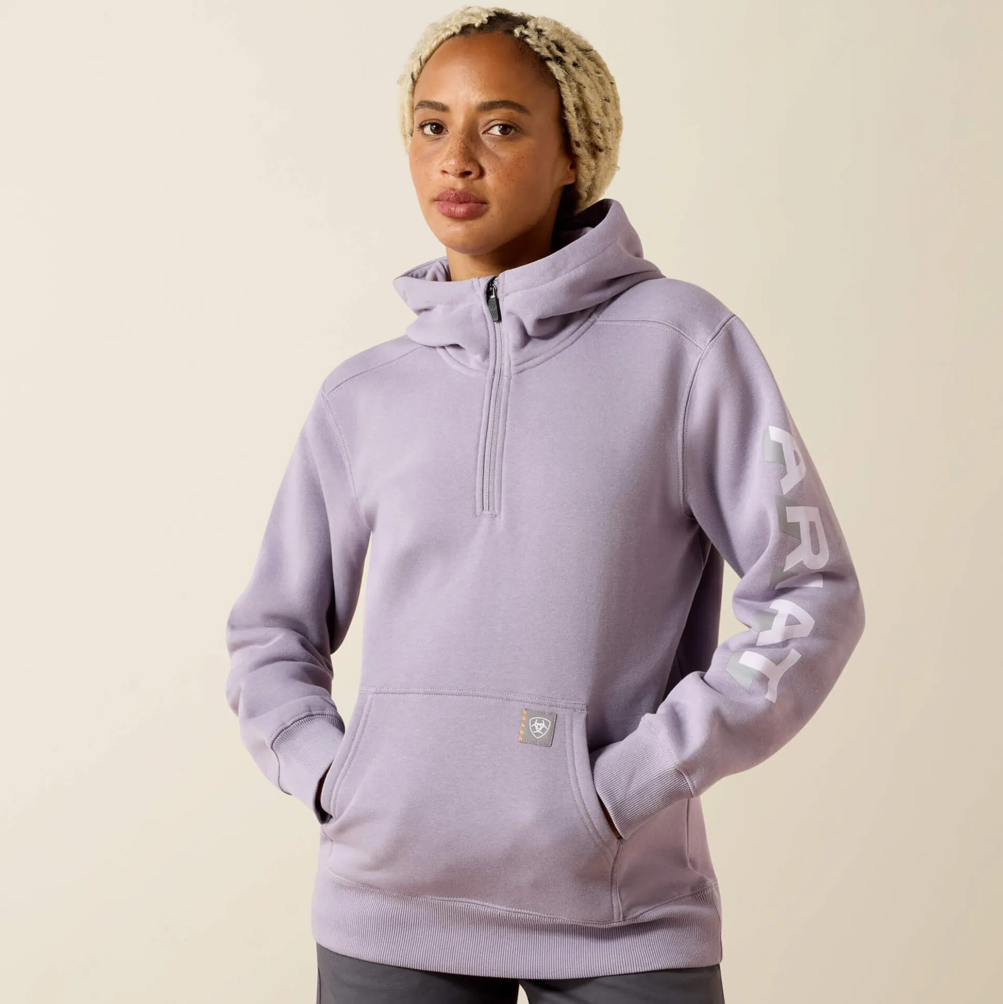 Rebar Lightweight Logo 1/2 Zip Hoodie