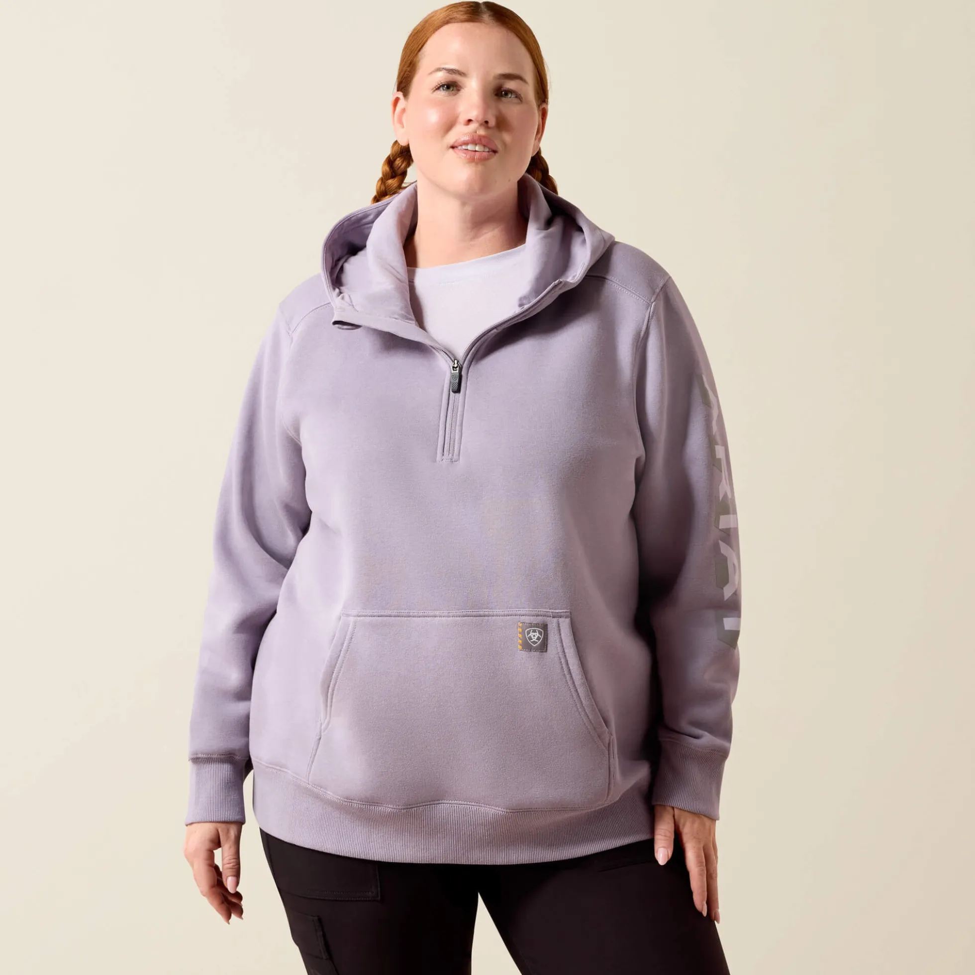 Rebar Lightweight Logo 1/2 Zip Hoodie