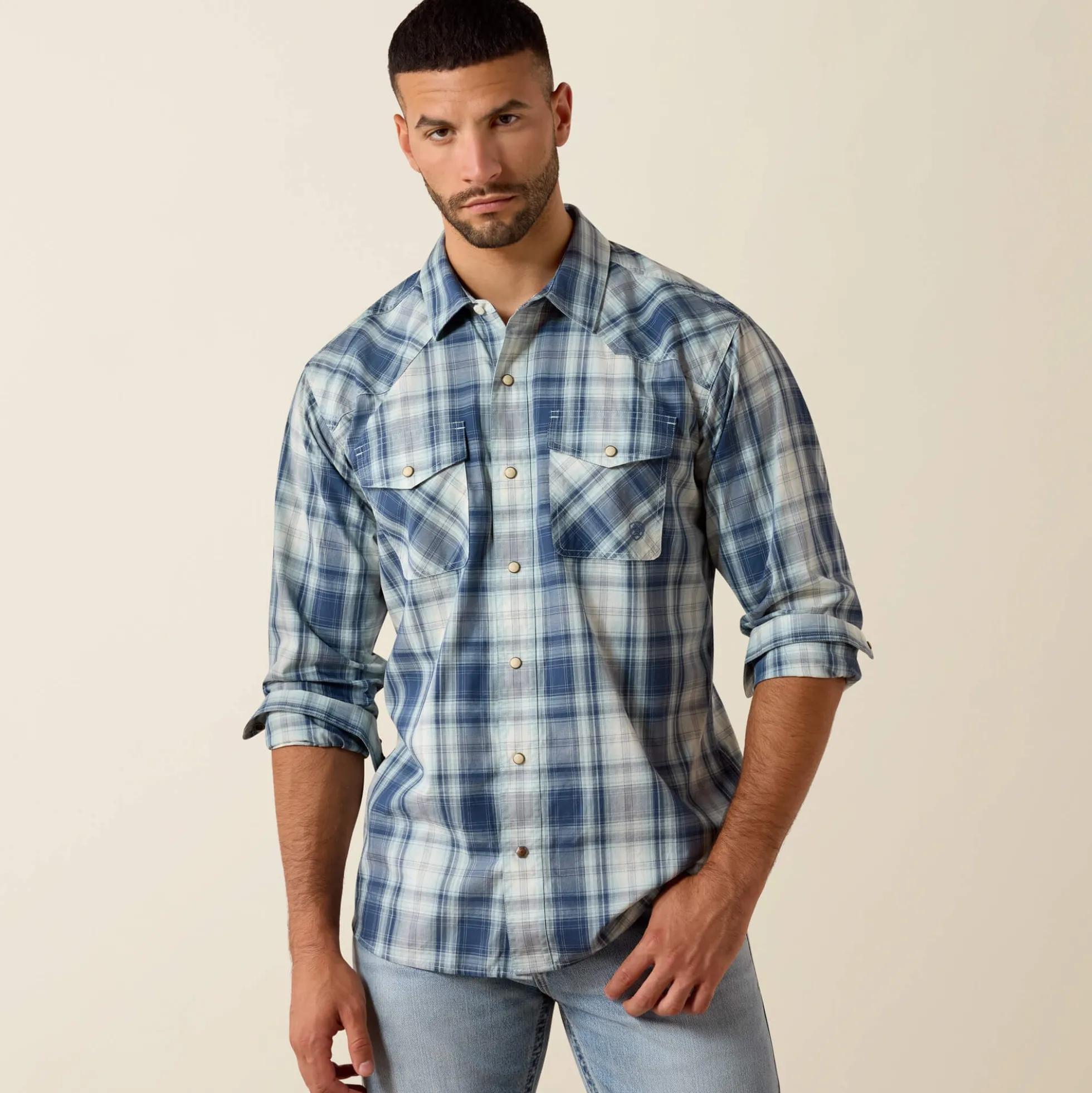 Retro Heathcliff Fitted Western Snap Shirt